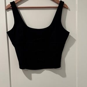 iris Black Scoop Neck Crop Top